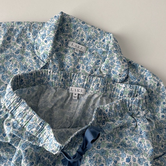 LAKE Poplin Chloe Blue Elizabeth Floral Pajama Set - Picture 3 of 5